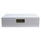 Large white jewelry box with silver plated clasp