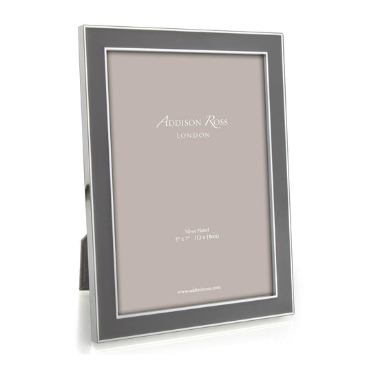 5x7 in. Silver Trim, Taupe Gray Enamel Picture Frame