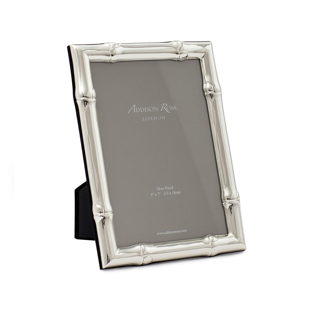 Wide Bamboo Silver Plated Photo Frame