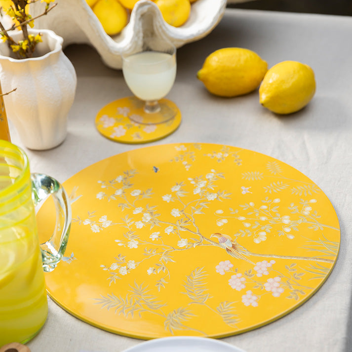 Yellow Chinoiserie Placemats - Set of 4