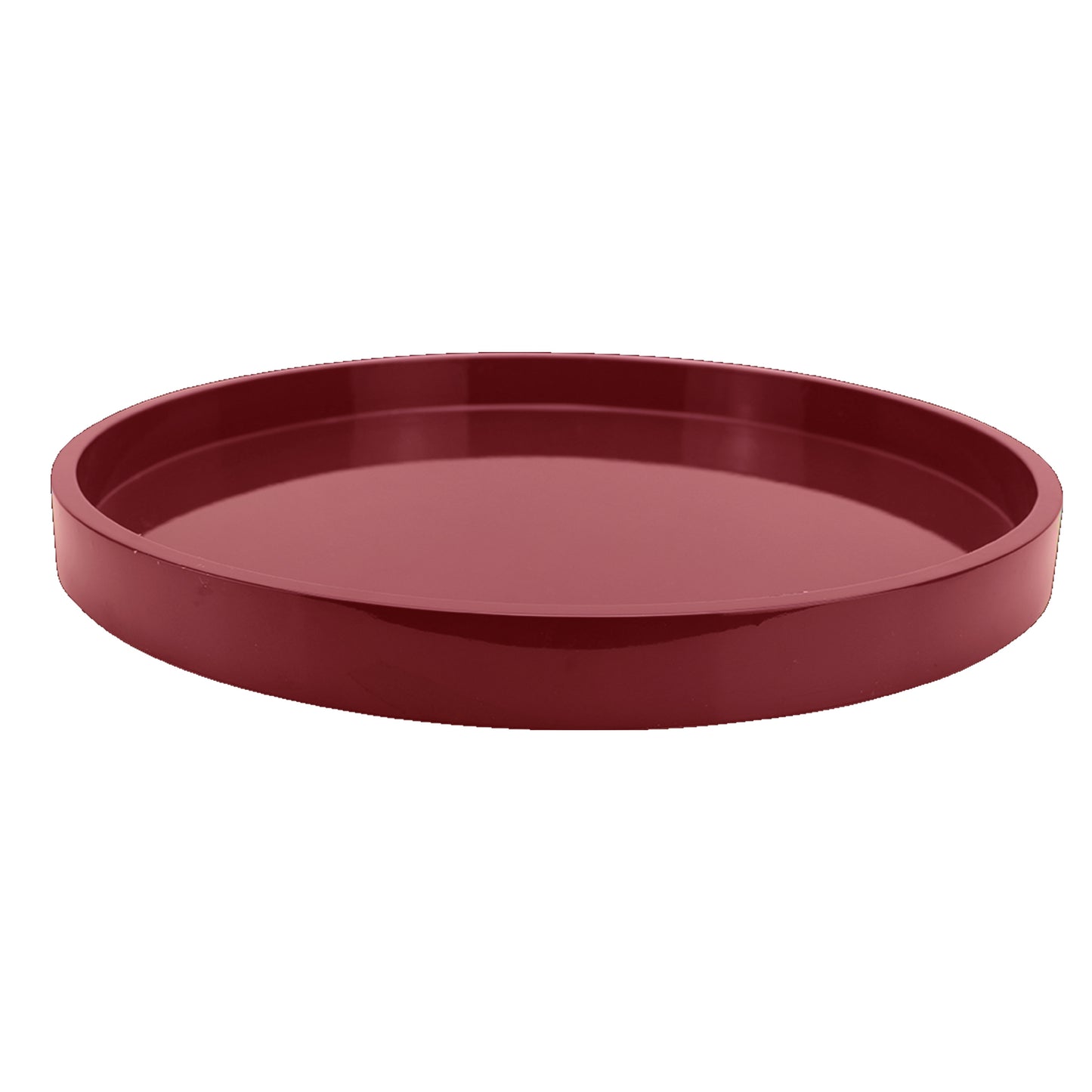 Cherry Straight Sided Round Medium Lacquered Tray