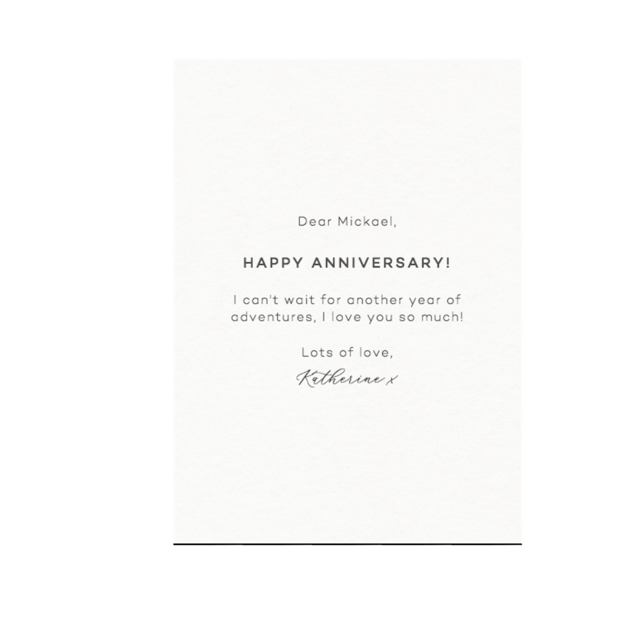 Greeting card for personalize options