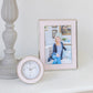 8x10 in. Pale Pink Enamel Wide Picture Frame, Curved Silver Trim
