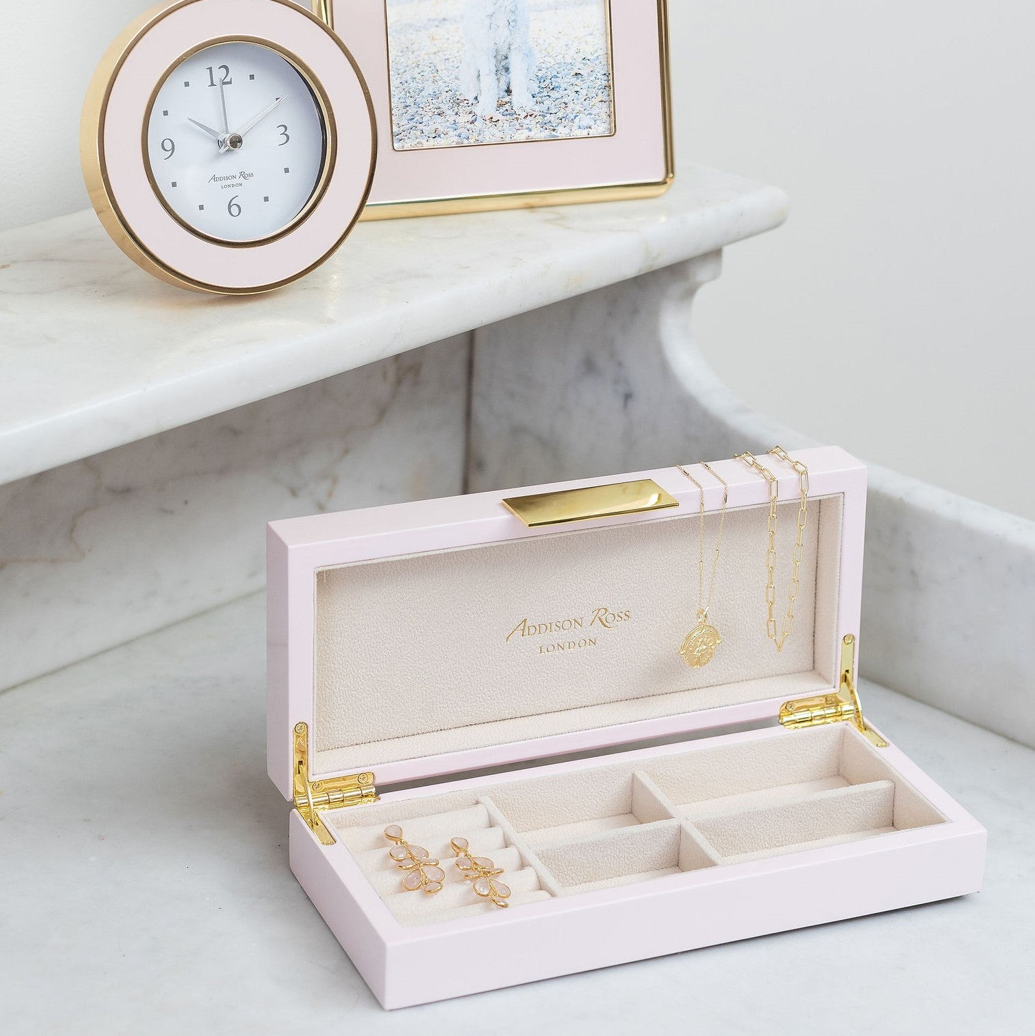 Addison Ross Shagreen Lacquer Box with Gold - Pink.