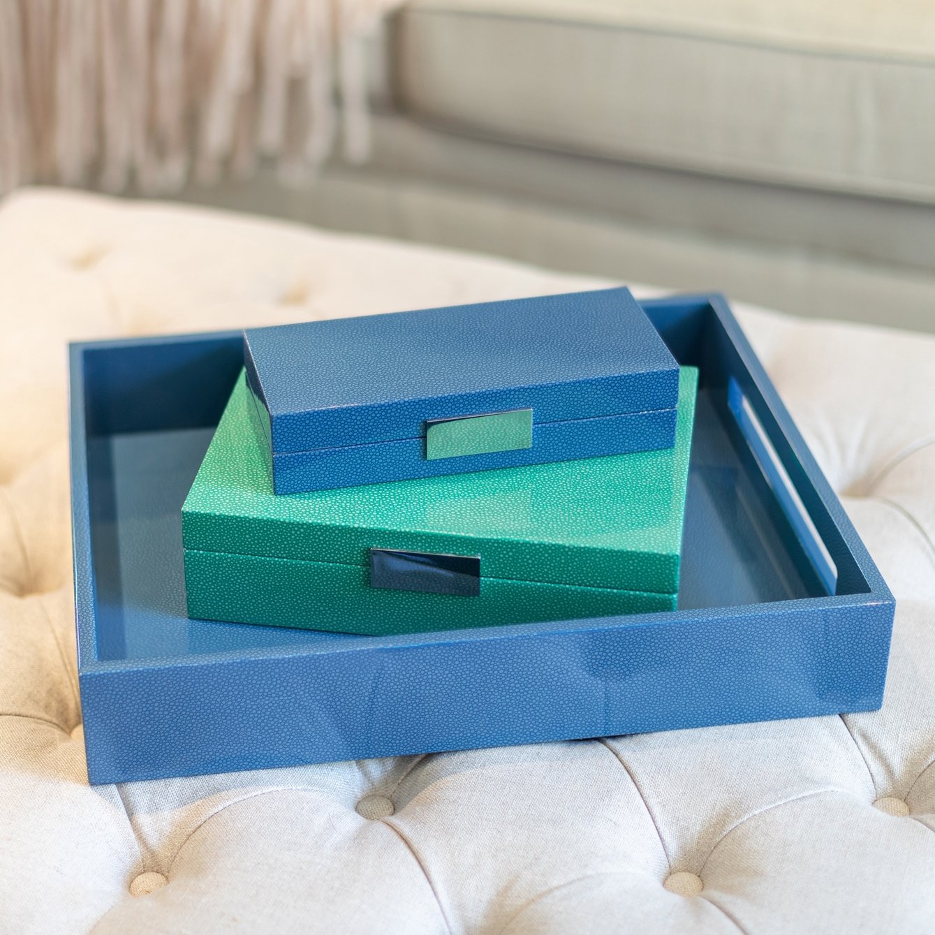 Addison Ross tray and storage boxes