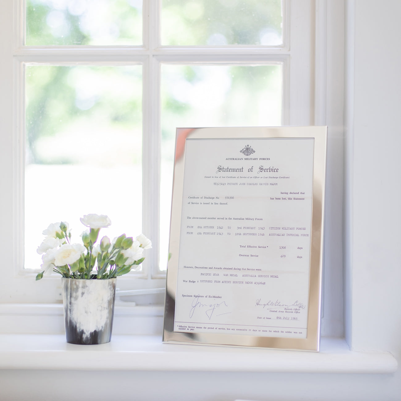 Silver Plated Certificate Frame