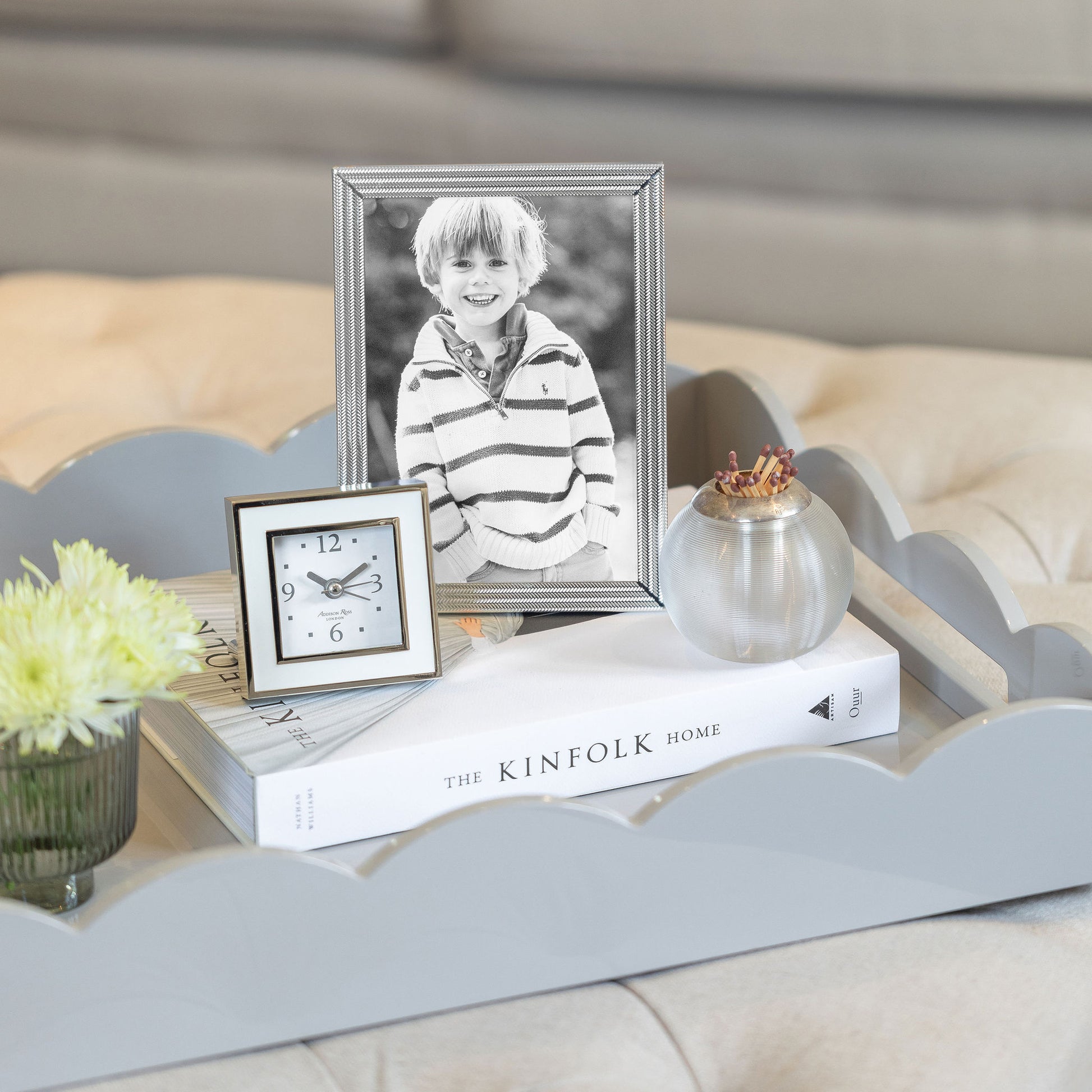 5x7 in. Embossed Herringbone Silver Plated Picture Frame