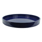 Navy Round Straight Sided Large Lacquered Tray
