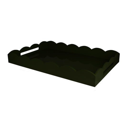 Black Large Scalloped Edge Tray