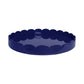 Navy Round Large Lacquered Scallop Tray