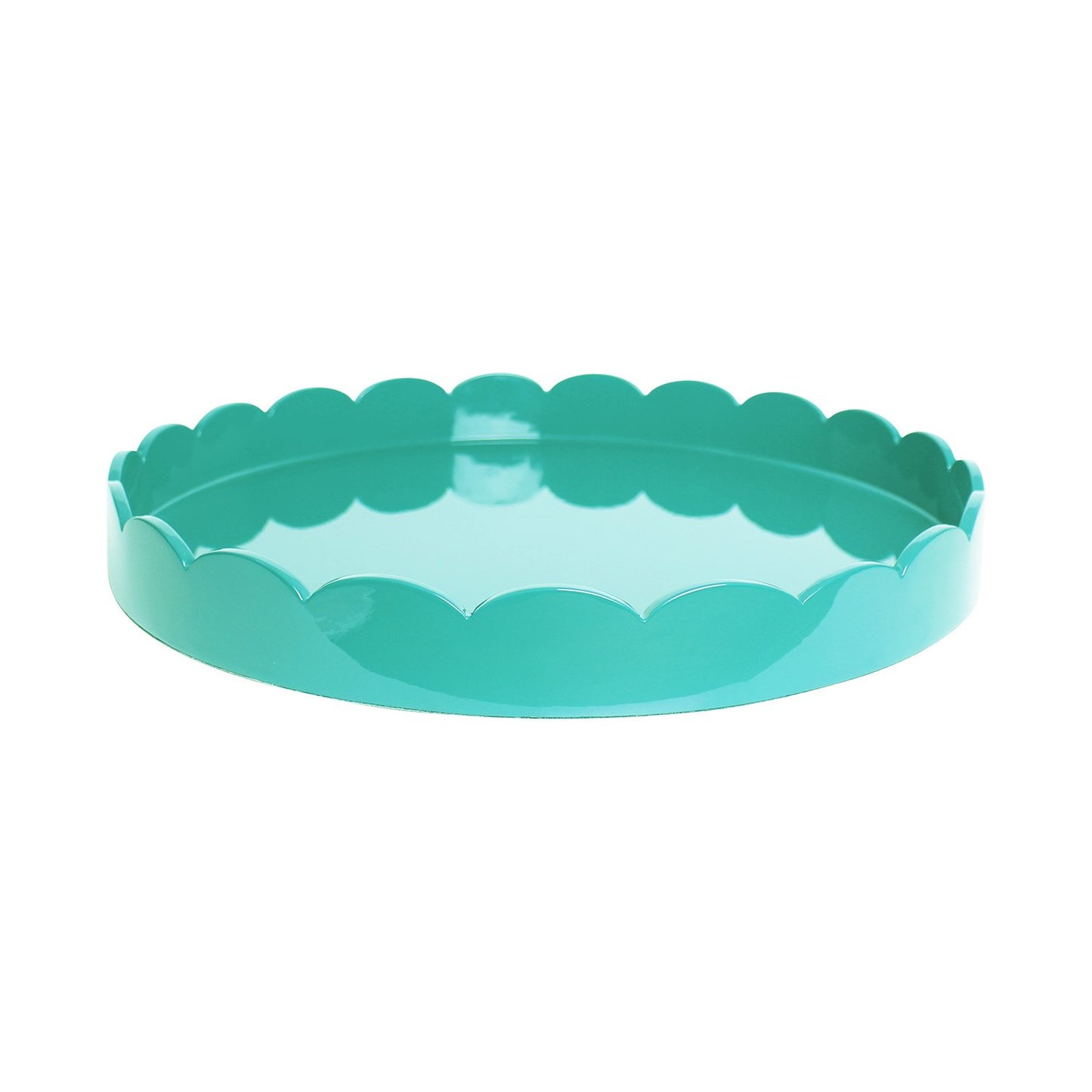 Turquoise Round Medium Lacquered Scallop Tray