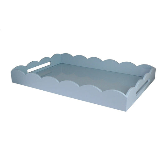Large, pale blue scalloped edge tray