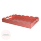 Coral Pink Large Lacquered Scallop Ottoman Tray – Limited Edition