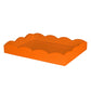 Small orange lacquer tray with a scalloped edge