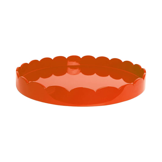 Orange Round Large Lacquered Scallop Tray