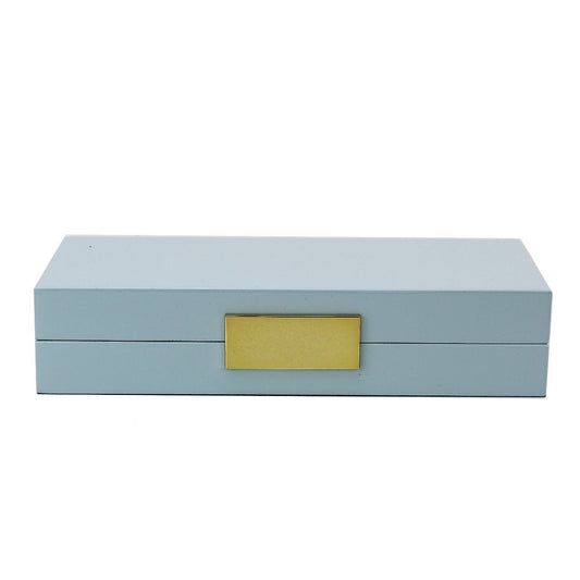 Light Blue Lacquer Box With Gold - Boxes & Pots - Addison Ross