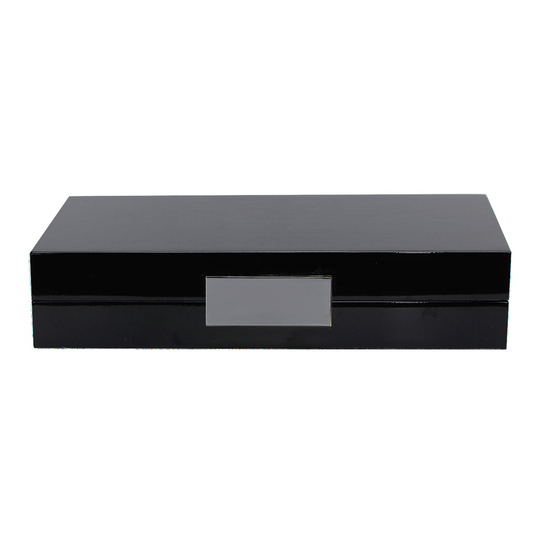 Black Lacquer Box With Silver