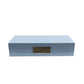 Pale Denim Lacquer Jewellery  Box with Silver