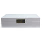 Large white watch box with gold plated clasp