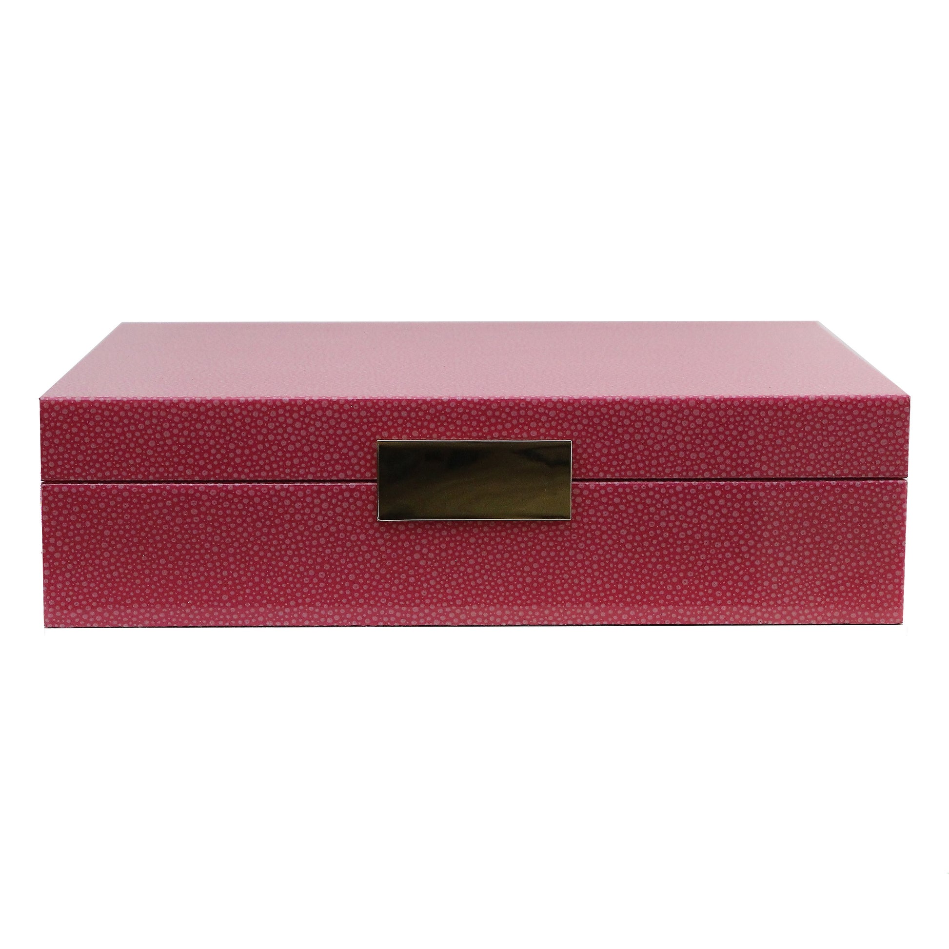 Large pink storage box with gold plated clasp