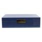 Large blue storage box with silver plated clasp