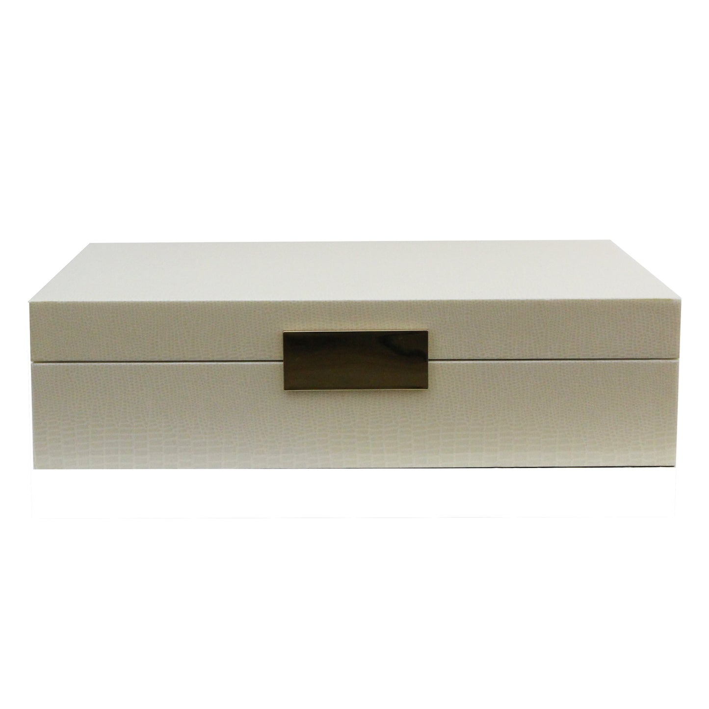 Large cream storage box with gold plated clasp