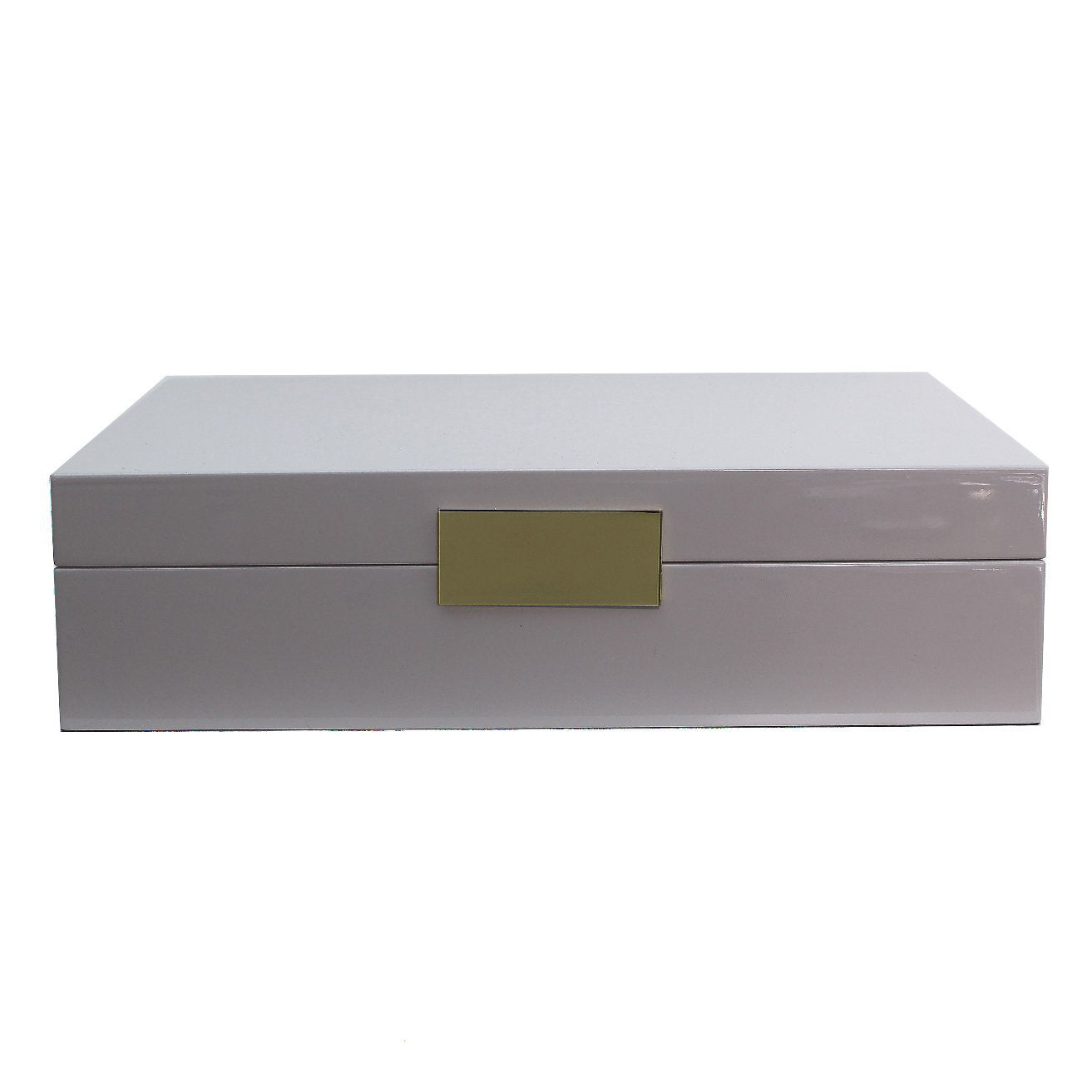 Large chiffon gray glasses box with gold plated clasp