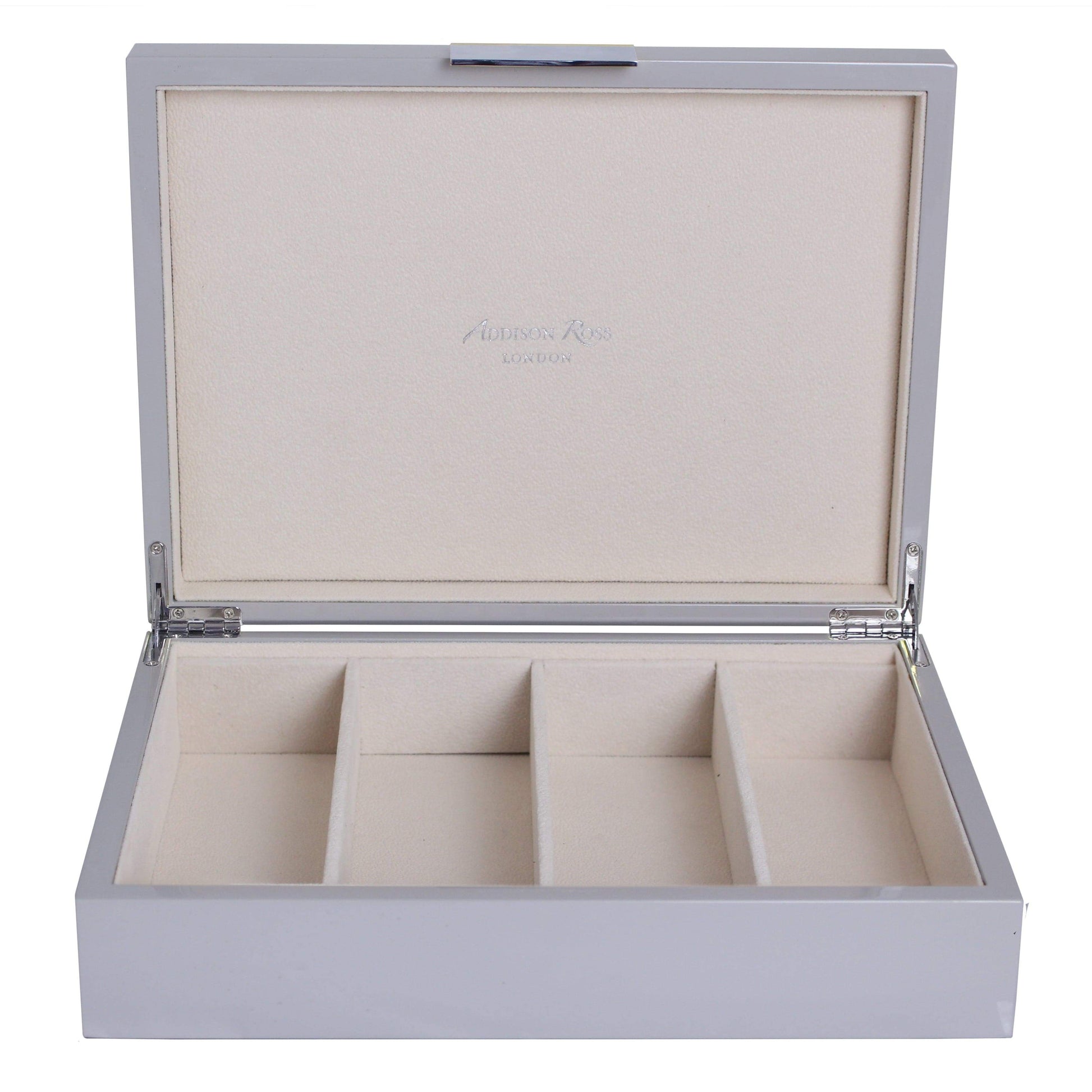 Large chiffon gray glasses box with suede interior