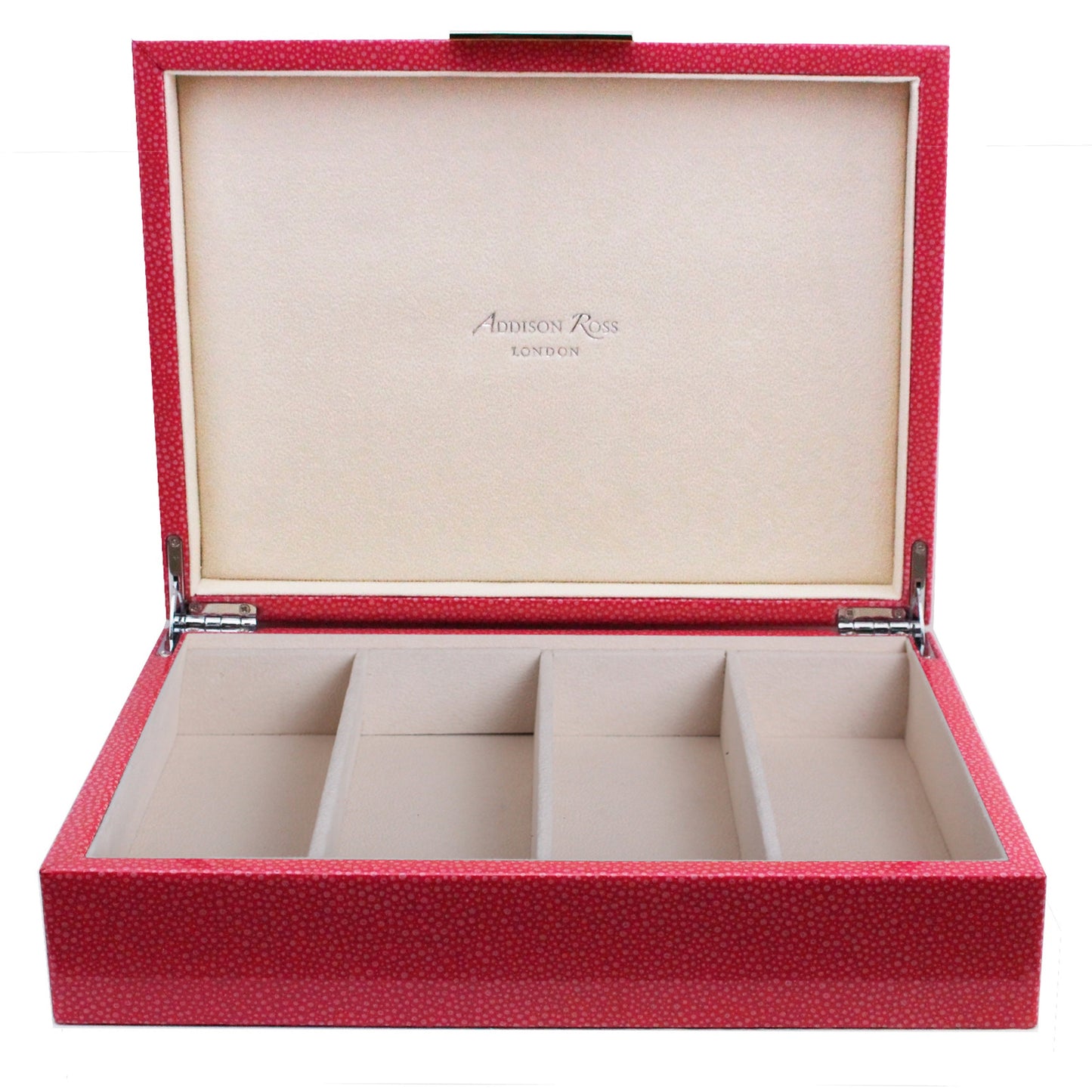 Large pink glasses box with suede interior