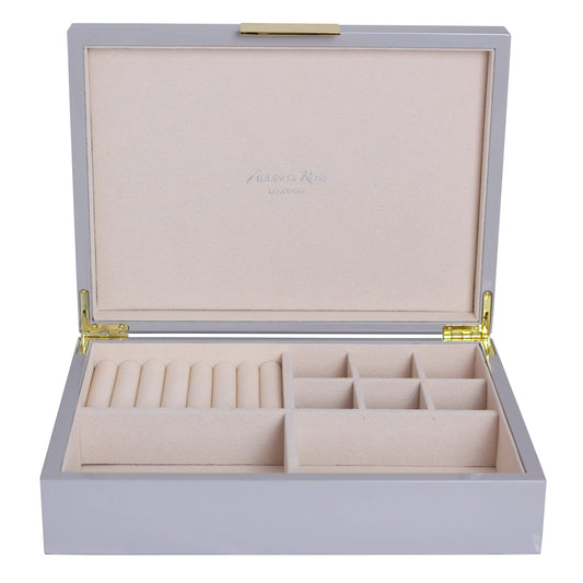 Large chiffon jewelry box with suede interior