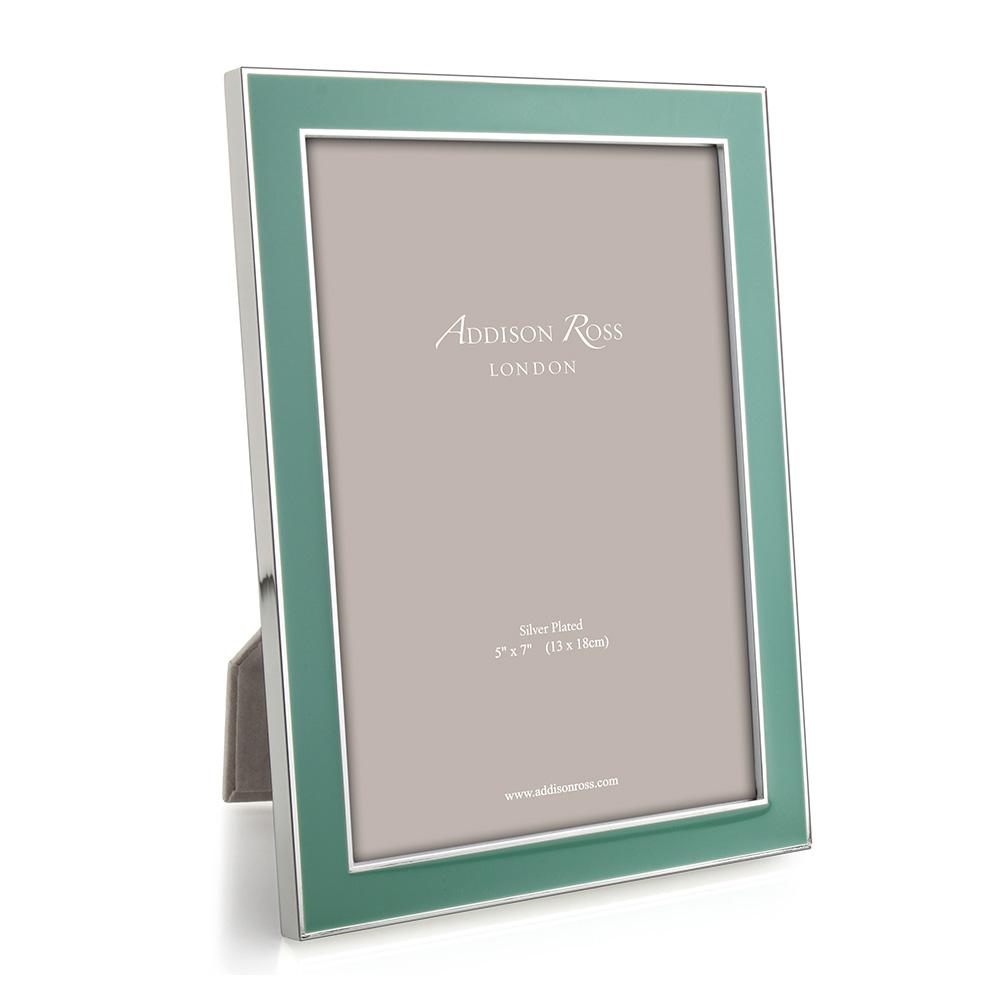 5x7 in. Silver Trim, Duck Egg Enamel Picture Frame