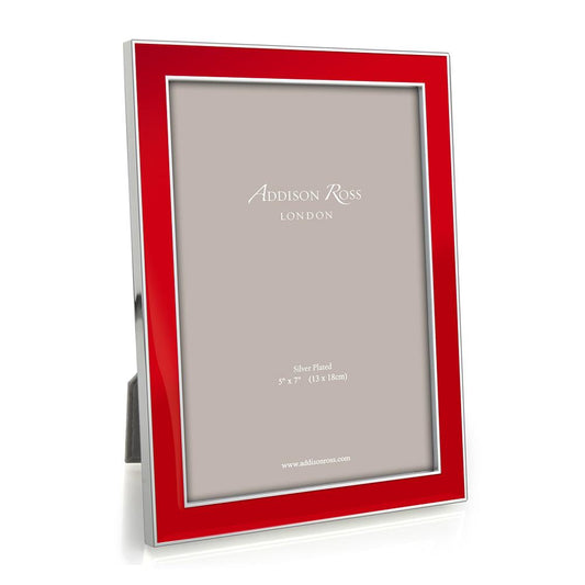 5x7 in. Silver Trim, Red Enamel Picture Frame