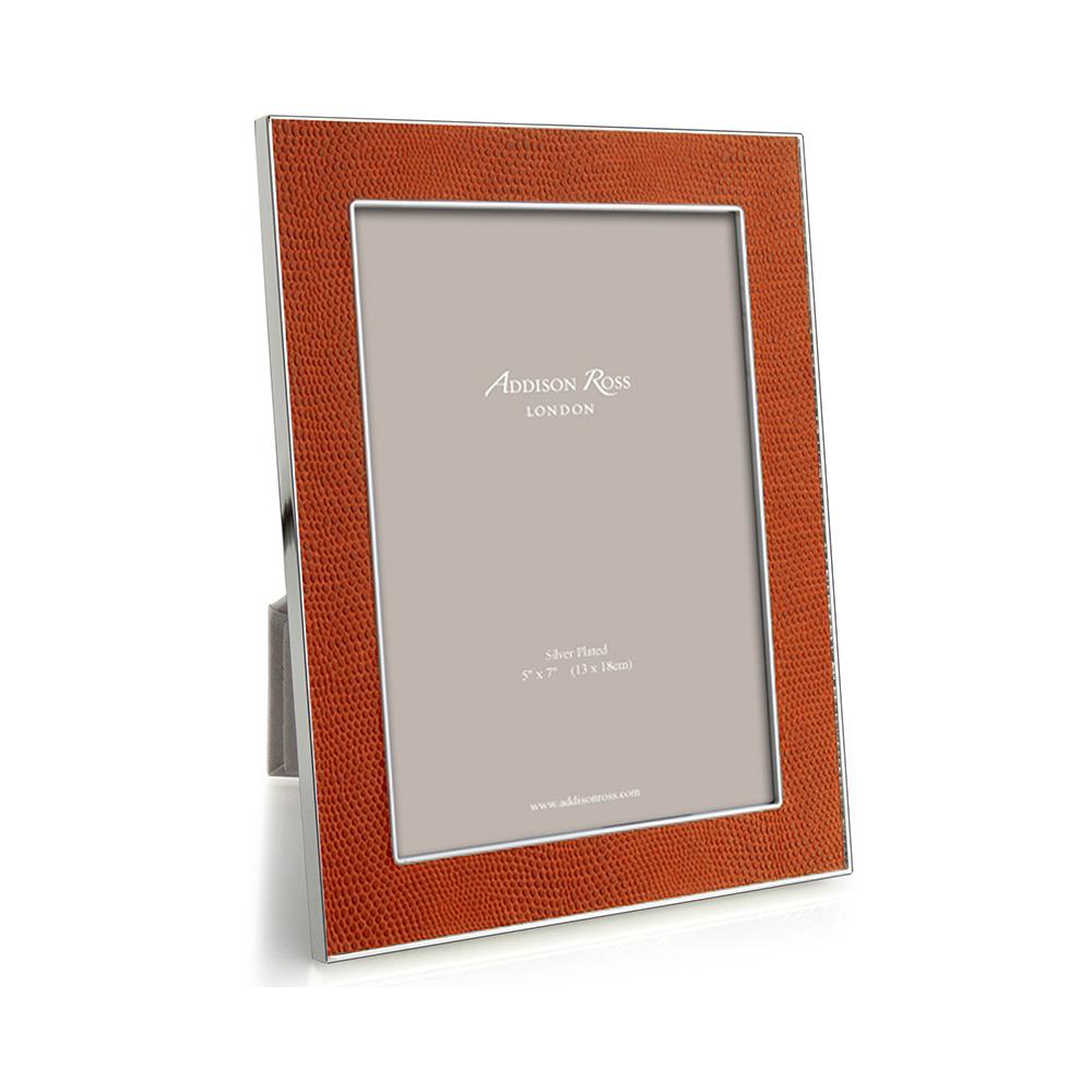 Orange Snake & Silver Frame - Leather Frames - Addison Ross