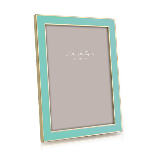 Gold Trim Turquoise Enamel Picture Frame