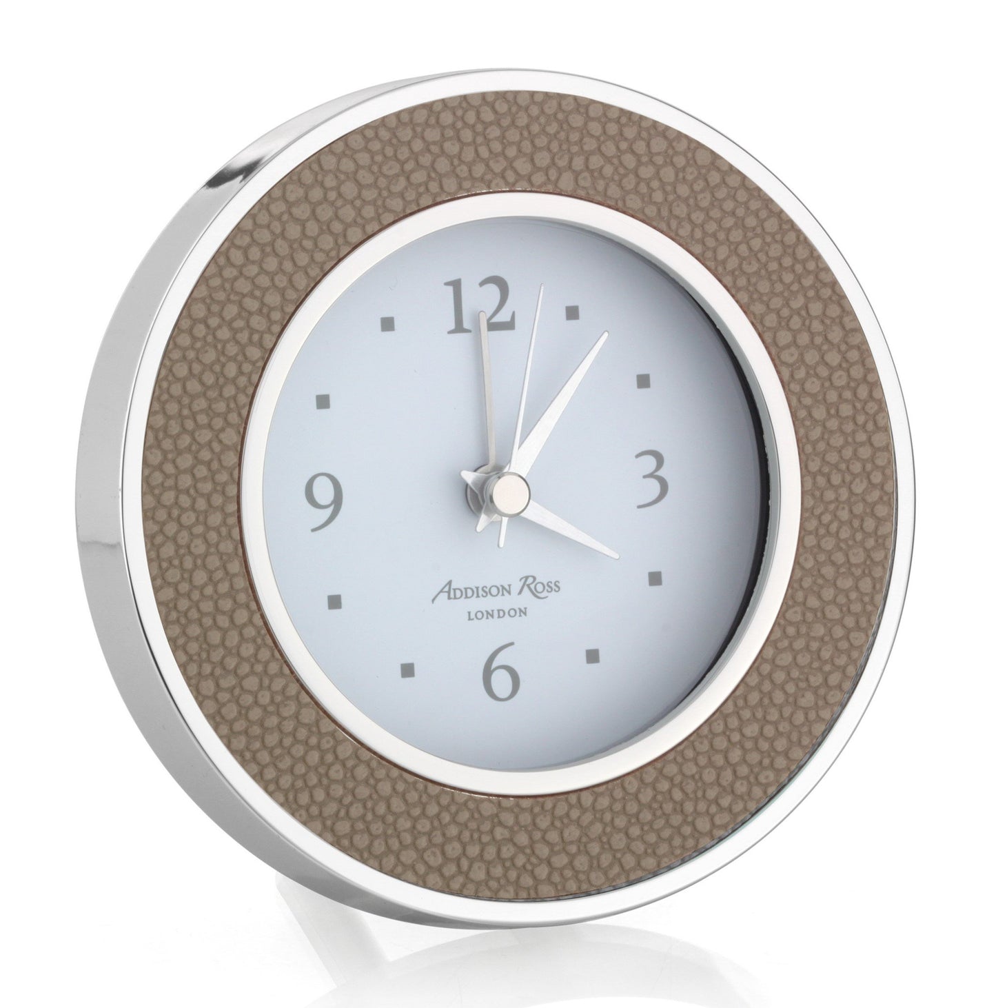 Sand Shagreen Silver Alarm Clock - Clock - Addison Ross