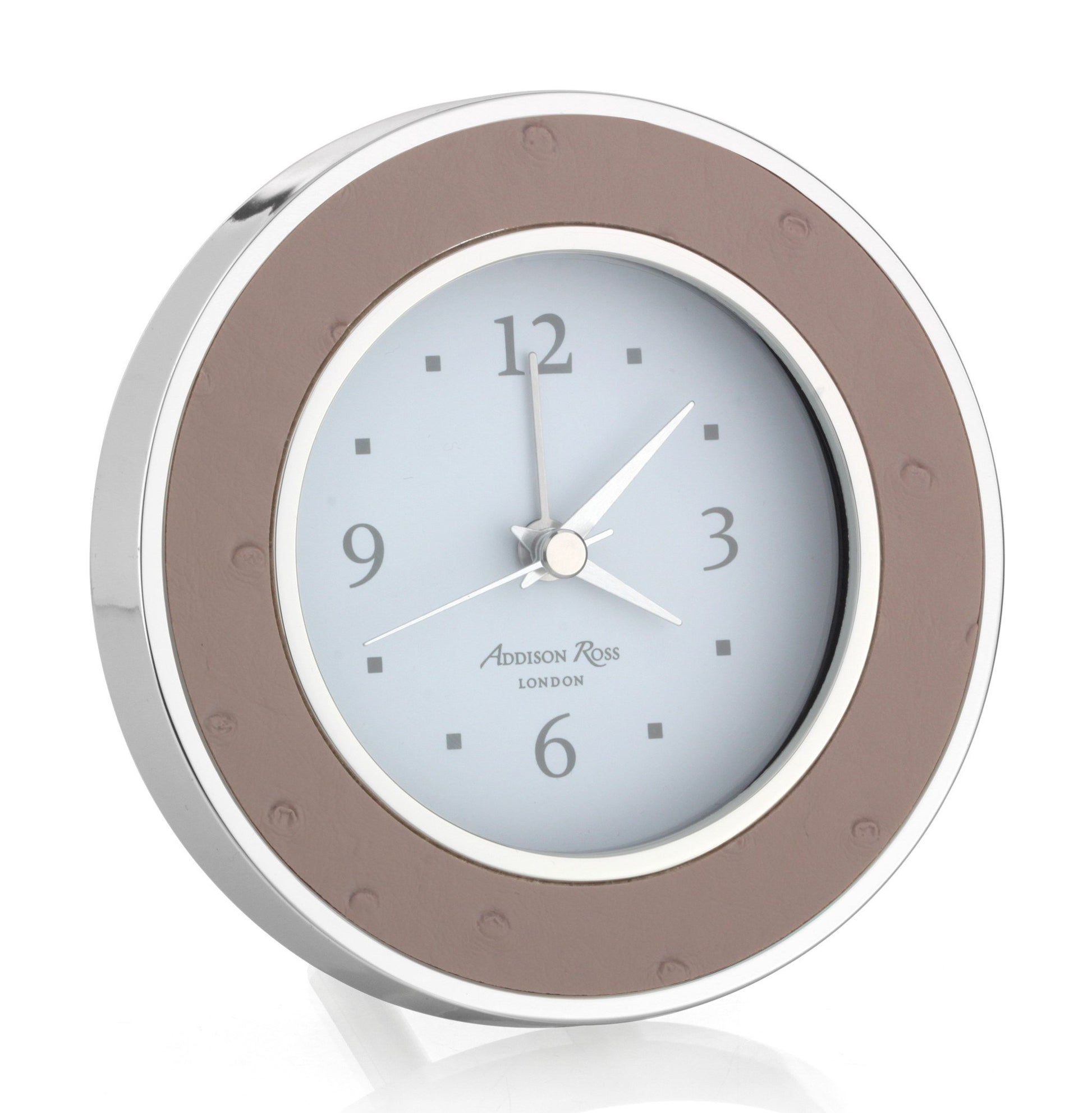 Blush Ostrich Silver Alarm Clock - Clock - Addison Ross