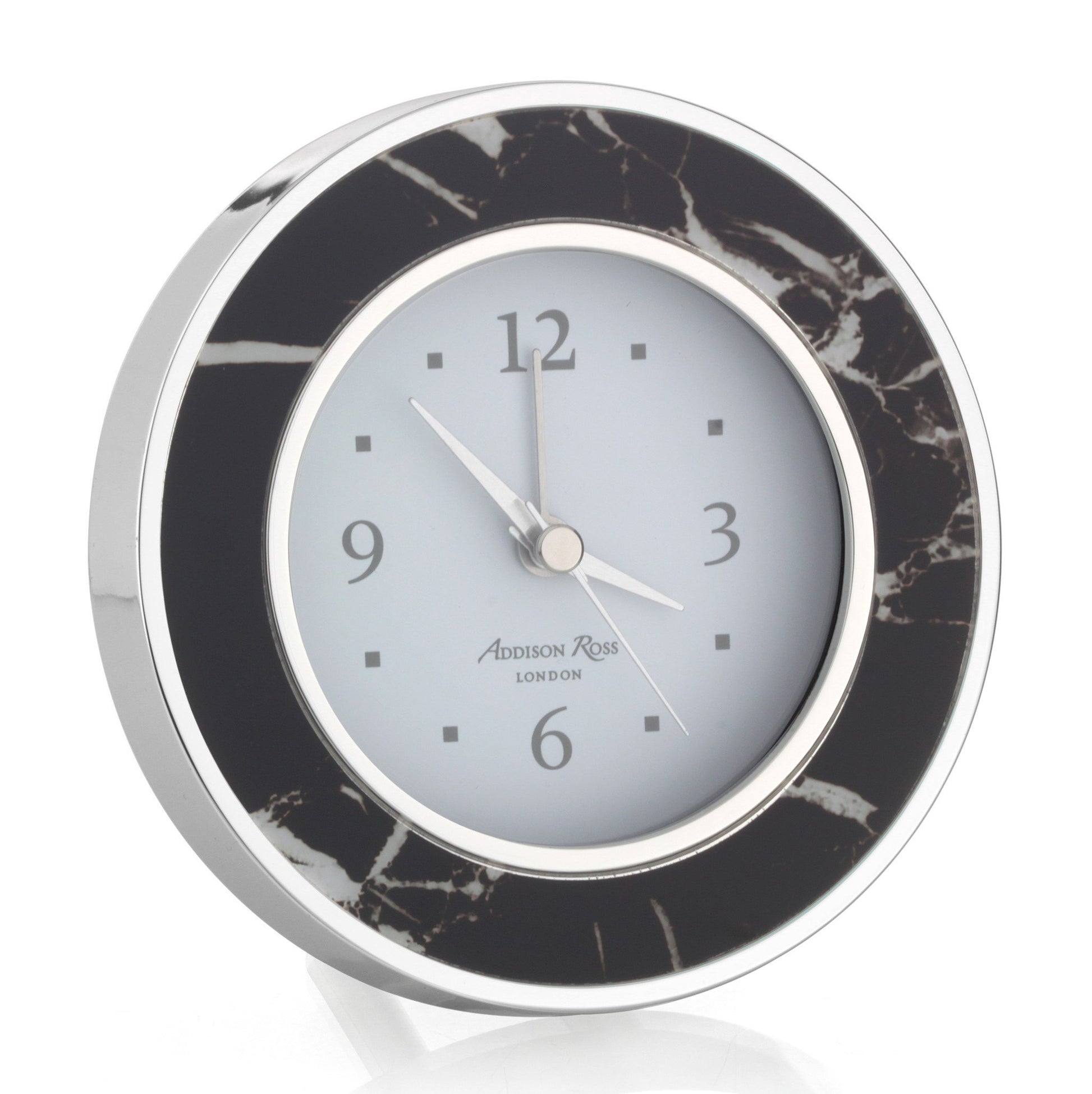 Black Marble Silver Alarm Clock - Clock - Addison Ross