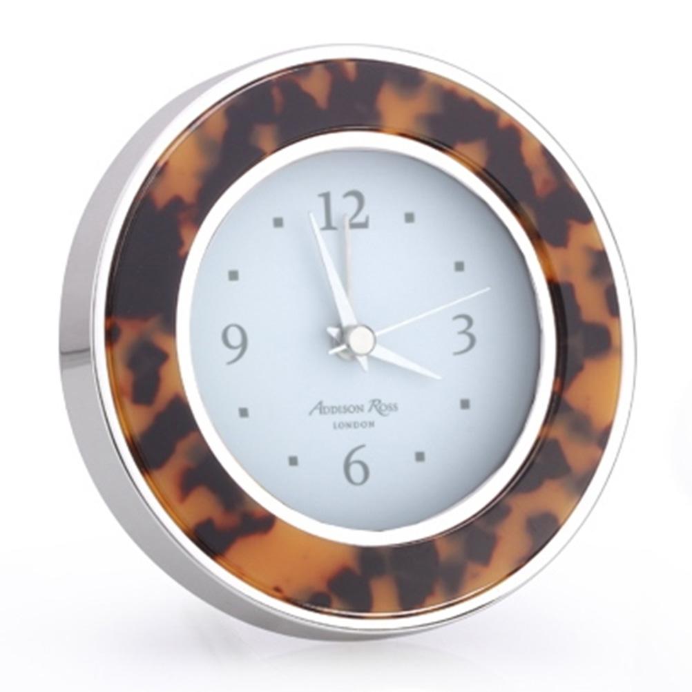 Tortoiseshell & Silver Alarm Clock - Clock - Addison Ross