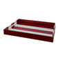 Burgundy Striped Large Lacquered Ottoman Tray