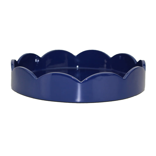Navy Blue Small Round Scallop Tray