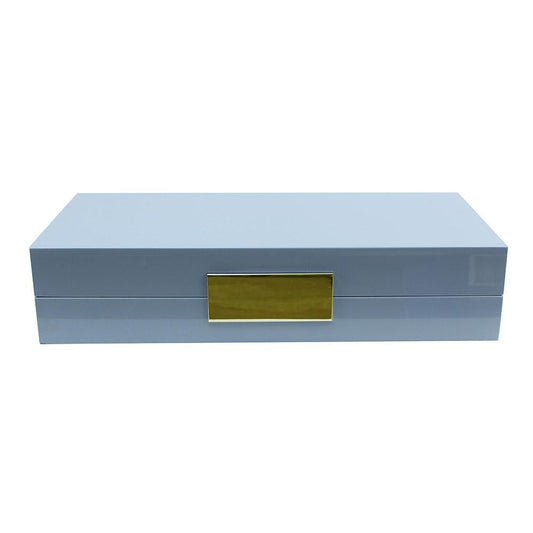 Pale Denim Lacquer Box with Gold