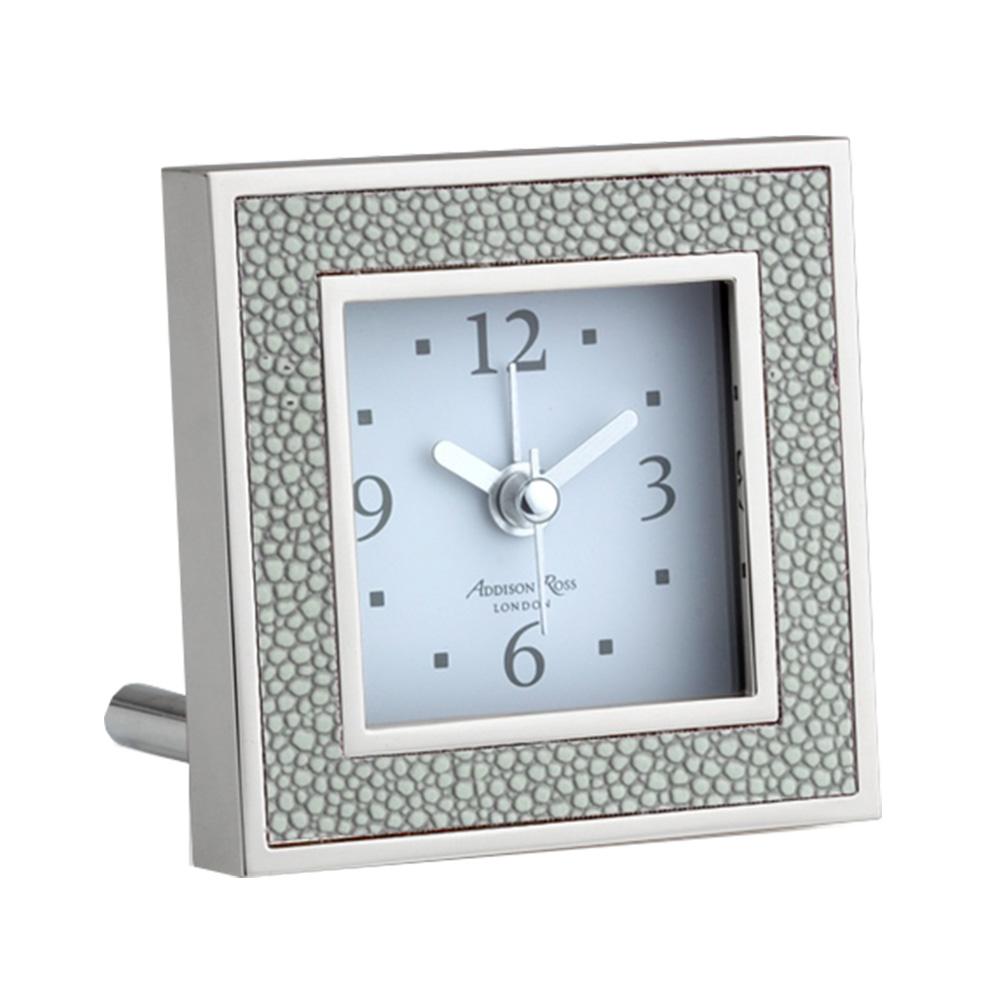 Grey Shagreen Square Alarm Clock - Clock - Addison Ross