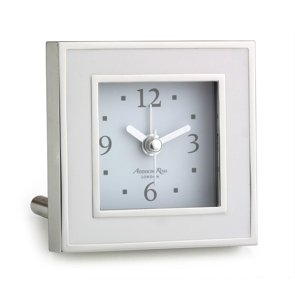 White & Silver Square Alarm Clock - Clock - Addison Ross