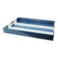 Denim Blue Striped Large Lacquered Ottoman Tray - Addison Ross Ltd UK