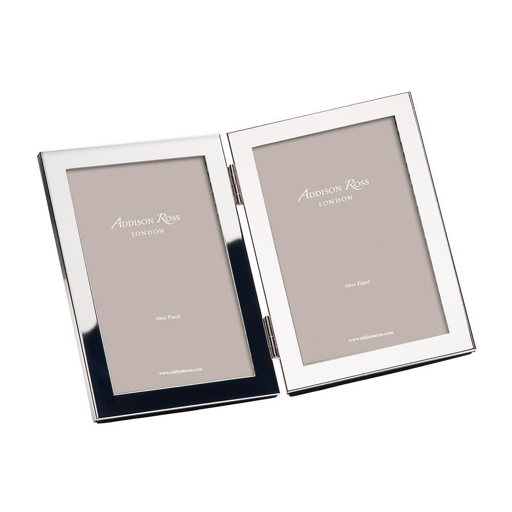 4x6 in. Silver Plated Double Photo Frame