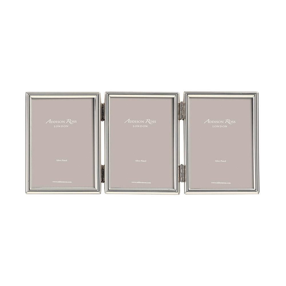 4x6 in. Fine Edged Silver Plated Triple Photo Frame