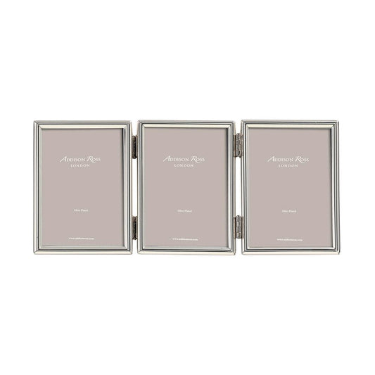 4x6 in. Fine Edged Silver Plated Triple Photo Frame