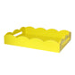 Yellow lacquer tray with a scalloped edge