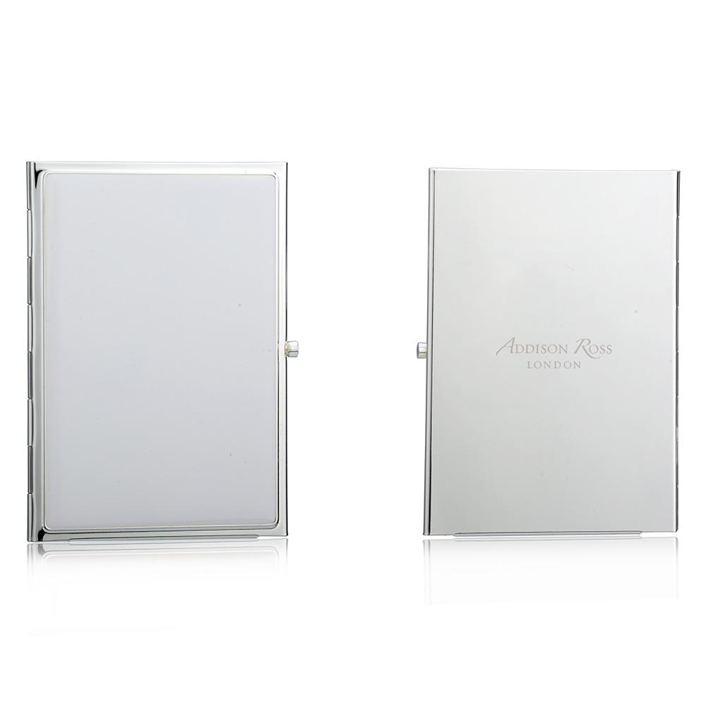 White & Silver Plate Travel Frame - Enamel Frame - Addison Ross